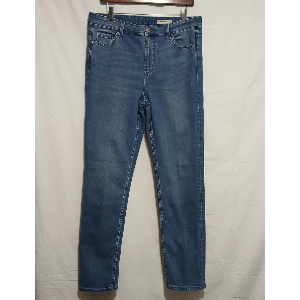 M&S The Sienna Straight Leg Jeans High Rise Denim Blue‎ Women's Size 16 Long